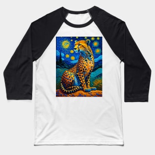 Cheetah in starry night Baseball T-Shirt